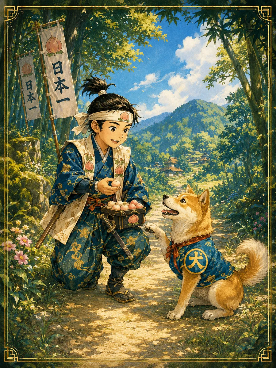 きびだんご一つで、イヌが最初の家来に